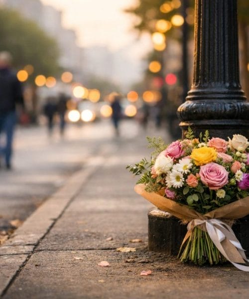 Buchete de flori în spațiul public – artă sau gest efemer?