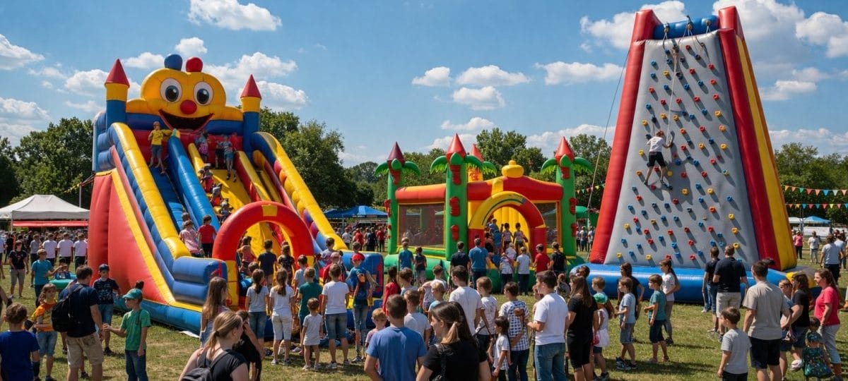 Cum să dimensionez oferta de topogane gonflabile pentru un festival de cartier?