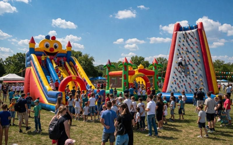 Cum să dimensionez oferta de topogane gonflabile pentru un festival de cartier?